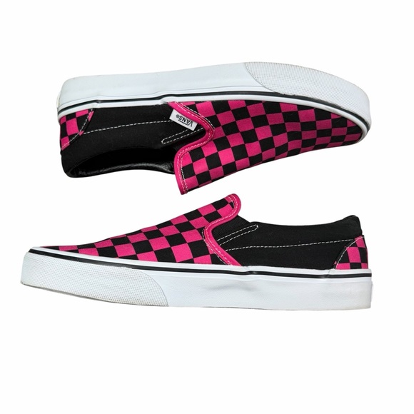 NWOT Vans Pink & Black Checkerboard Unisex Slip-On Skate Shoe - Size 8.5 - Picture 13 of 16